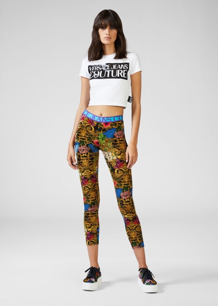 Leggings Versace Versace Tropical Baroque Print Dama | FTZMWKA-43